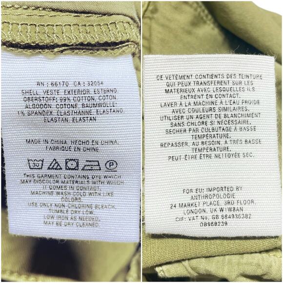 BY ANTHROPOLOGIE Mid-Rise Chino Shorts in "Holly" Light Olive Green Size 31 - Picture 8 of 8